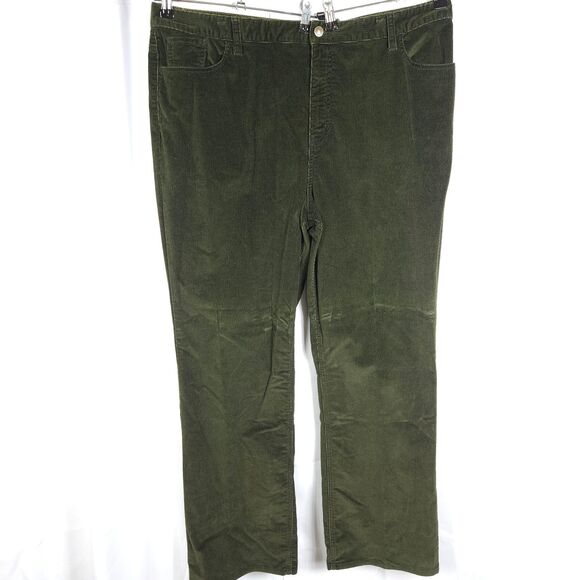 Eddie Bauer Womens 20 42x32 Green High Rise Corduroy Straight Leg Jeans Pants - Picture 1 of 6